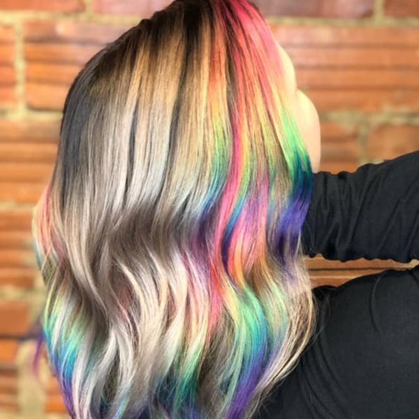 Fun & beautiful rainbow of color hair treatment