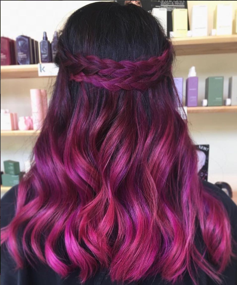 Women Hair Color Treatment Pink